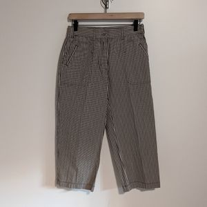 Chicos Cropped Wide Leg Striped Pants | Size 4